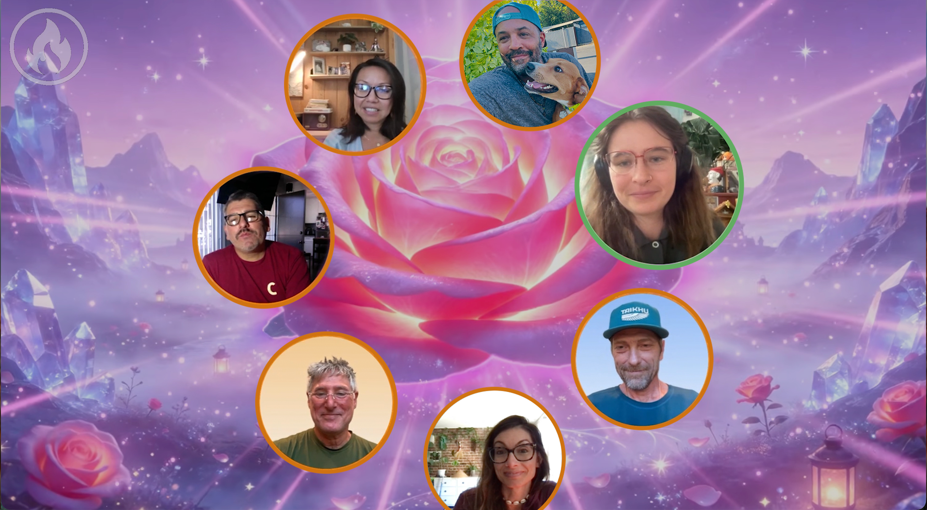 CircleUp gathering in the electric rose room